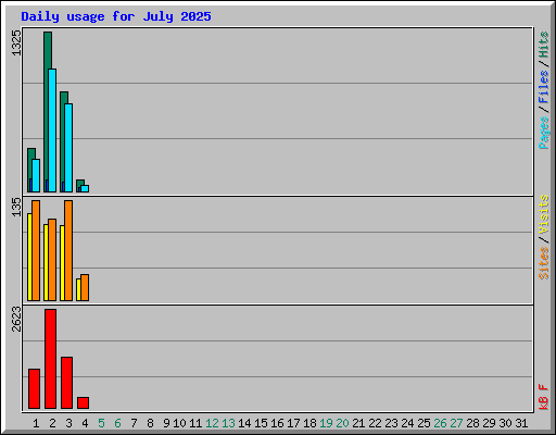 Daily usage for July 2025