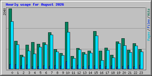 Hourly usage for August 2026