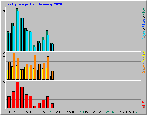 Daily usage for January 2026