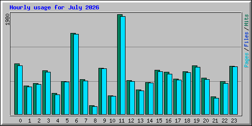 Hourly usage for July 2026