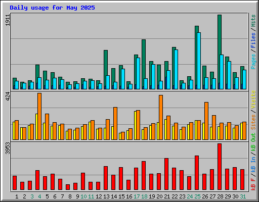 Daily usage for May 2025