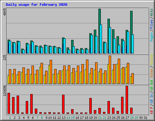 Daily usage for February 2026