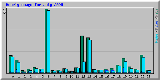 Hourly usage for July 2025