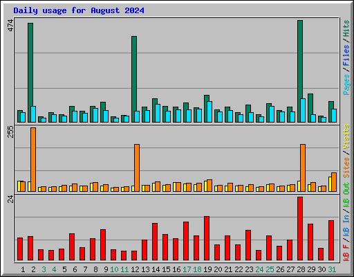 Daily usage for August 2024