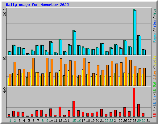 Daily usage for November 2025