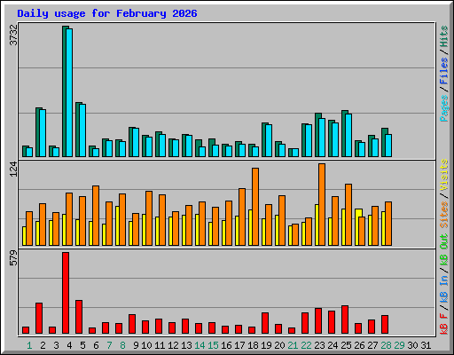 Daily usage for February 2026