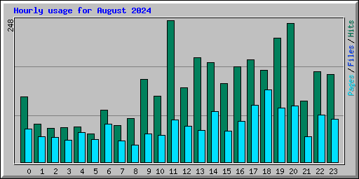 Hourly usage for August 2024